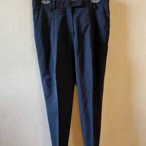 ELEVENTY (MADE IN iTALY): Navy Ankle Length Fitted Dress Pant. Size M.